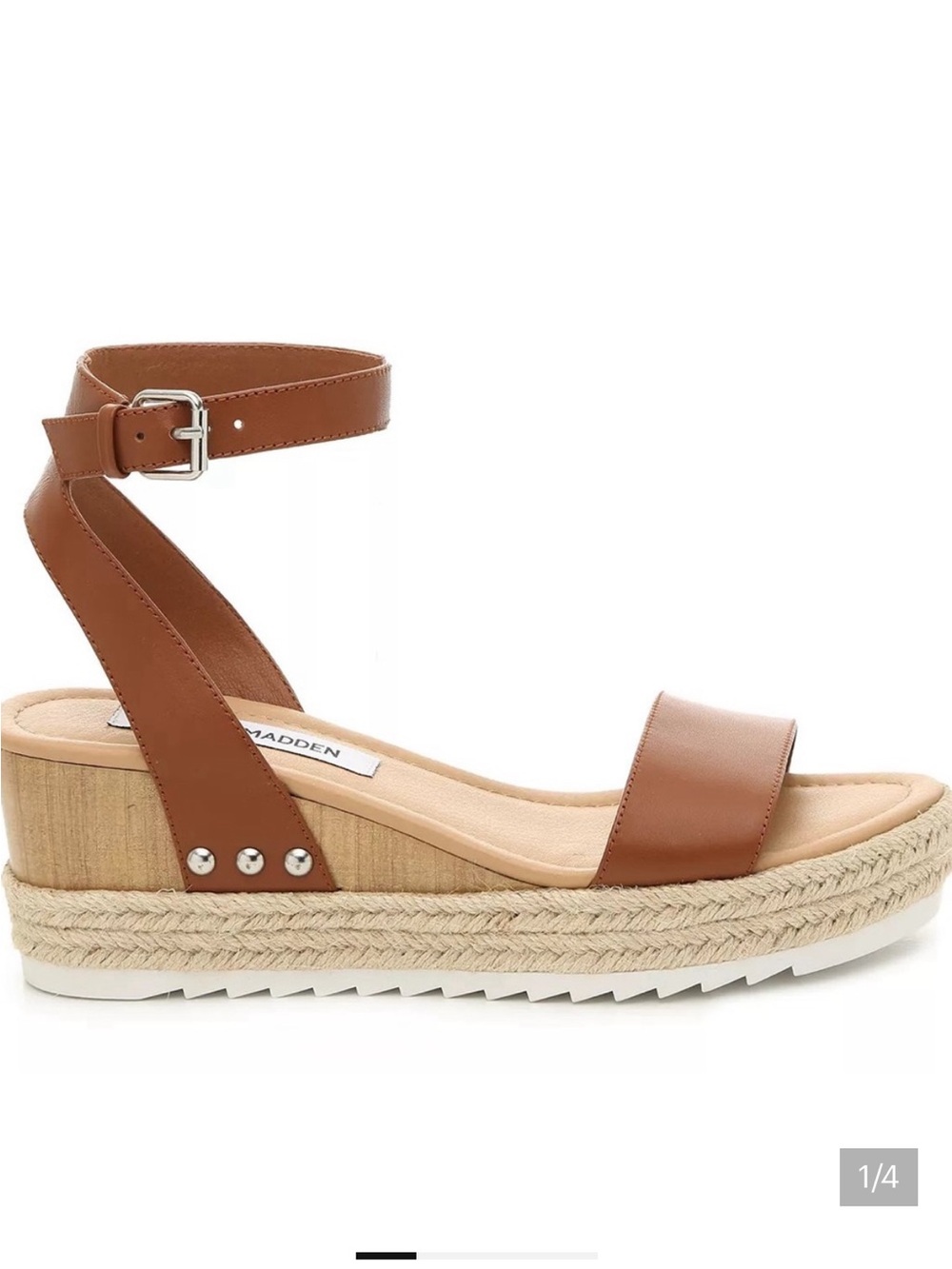 Steve Madden Brown Espadrille Ankle Strap Wedge Sandals